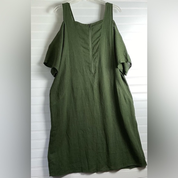 Soft Surroundings Emelia Dress Cold Shoulder Linen Blend Size Medium - Picture 9 of 9